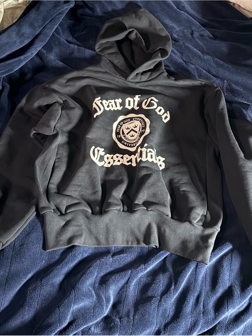 Fear of God Essentials  university Black Hoodie New with out tags